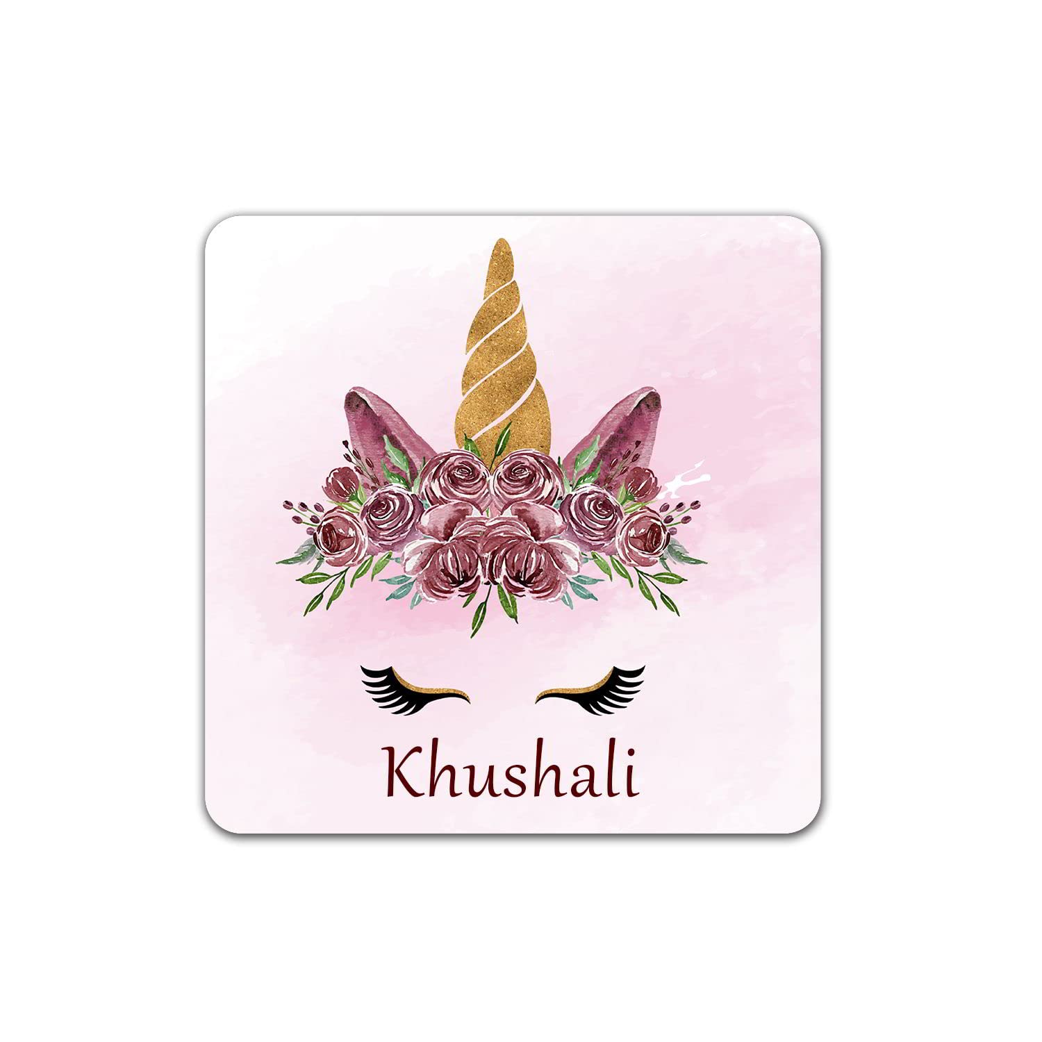 ASHVAH Unicorn Khushali Name Ceramic Coffee Mug and Coaster Combo Gift (Pack of 2) for Daughter, Sister, Wife, Name -Khushali 3