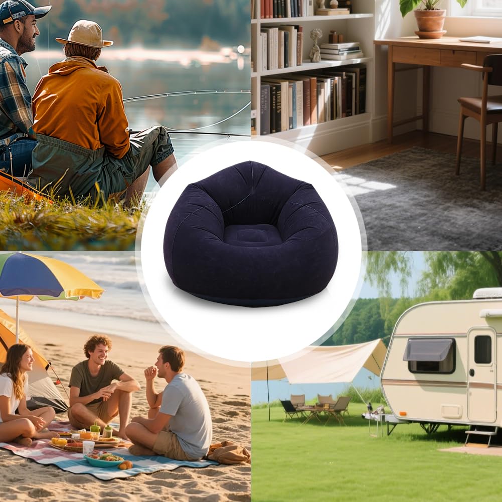 Divano gonfiabile e poltrona, Pouf gonfiabile, Poltrona Sacco Gonfiabile con Pompa Incorporata, poltrona gonfiabile, divano ad aria per esterni, campeggio, piscina e feste in spiaggia (Blu)