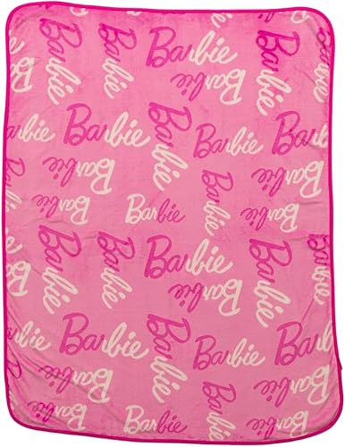 Barbie Ropa de cama para niños, cobija súper suave de toque sedoso, 40 x 50 pulgadas, (Producto con licencia oficial) de Franco
