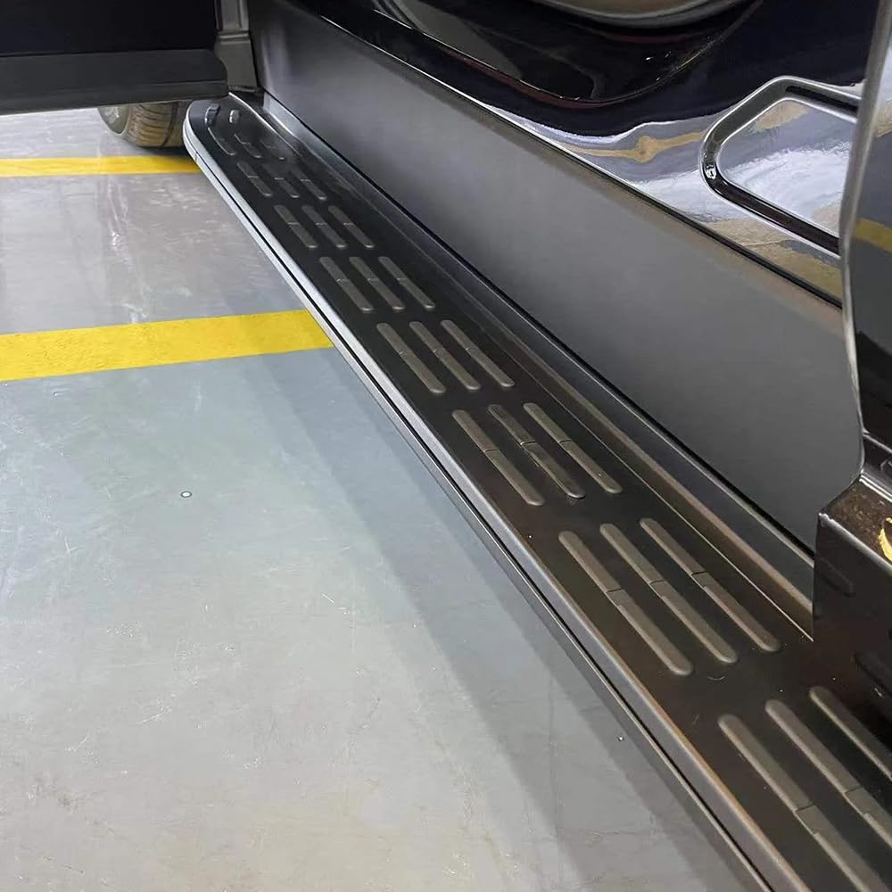 Deski do biegania do Porsche Cayenne 2019-2025, 2 szt. aluminiowych stałych stopni bocznych ze wspornikiem, zestaw do wkręcania bez wiercenia, łatwa instalacja DIY akcesoria do drążków Nerf, czarne