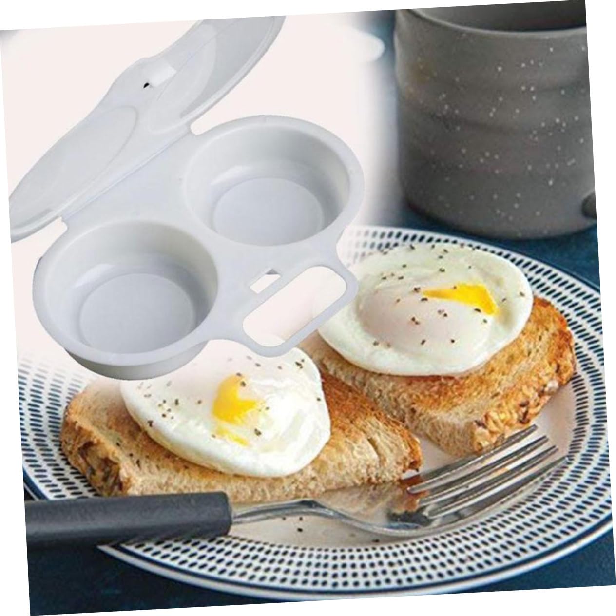 Huevos de plástico para microondas Uso diario Diseño compacto seguro y práctico 7