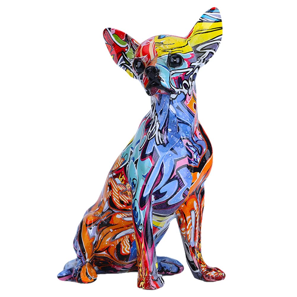 Statue Chihuahua chien créatif en résine déco maison salon bureau entrée meuble