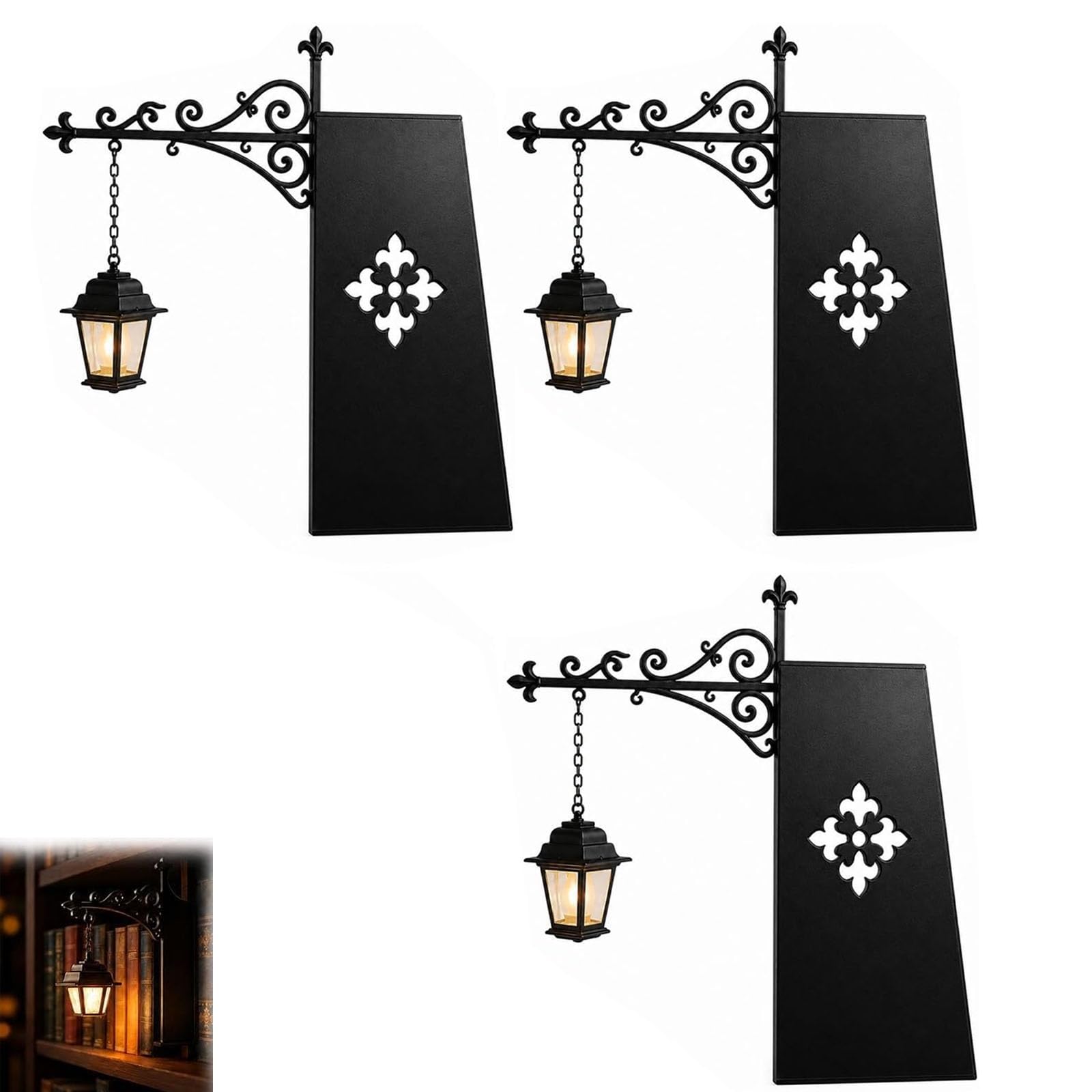 Ghost Bookshelf Lantern, Decorative Bookshelf Lighting, Cute Ghost Reading Lantern, Ornate Gothic Book Nook Insert Hanging Light, Halloween Hanging Ghosts Decor for Bookshelfs (02# 3Pcs)