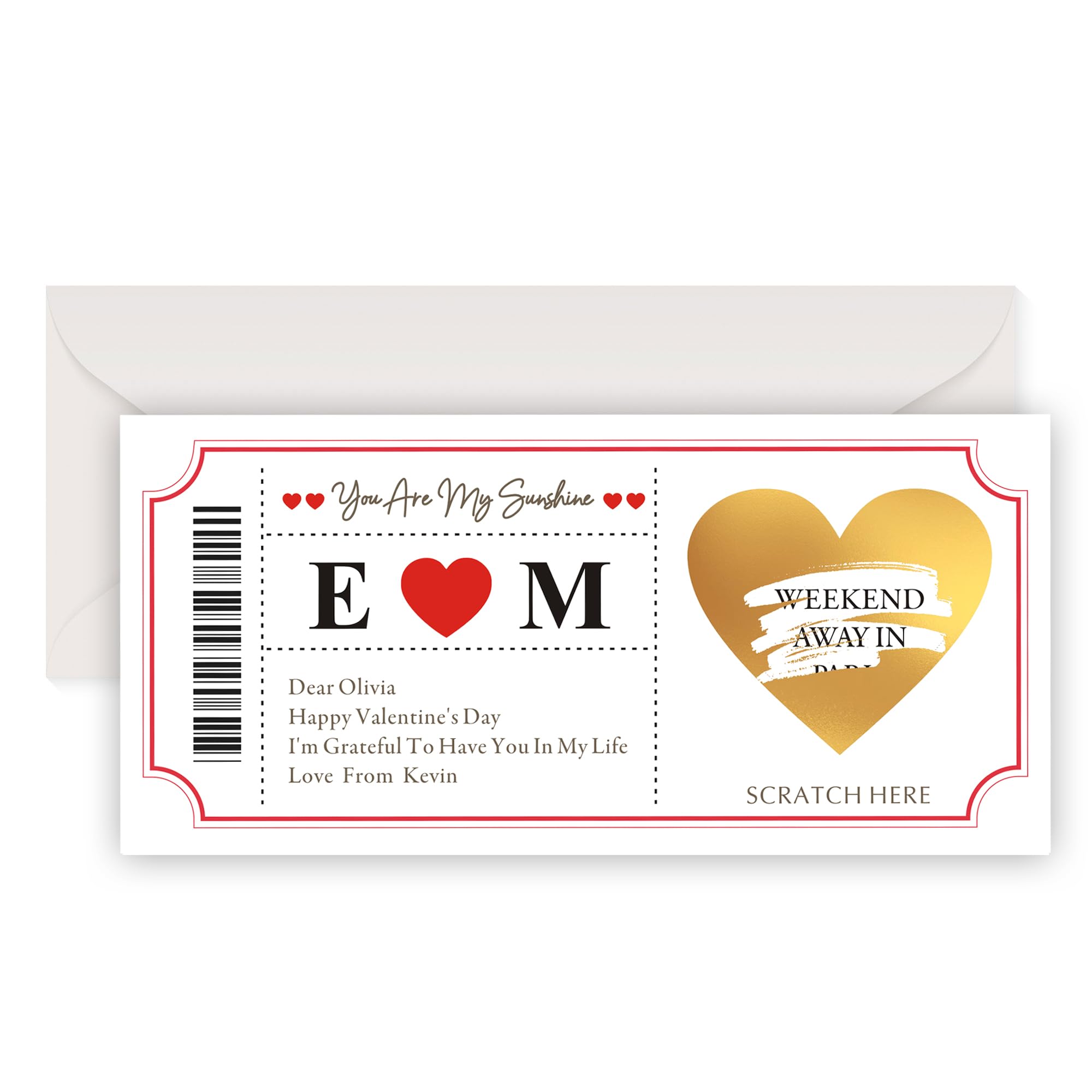 EDSG Personalised Scratch Card Reveal for Valentines, Surprise Scratch Cards Reveal with Envelopes, Valentines Cards Gifts for for Women Men Couple Girlfriend Boyfriend Wife Husband (Design 2)