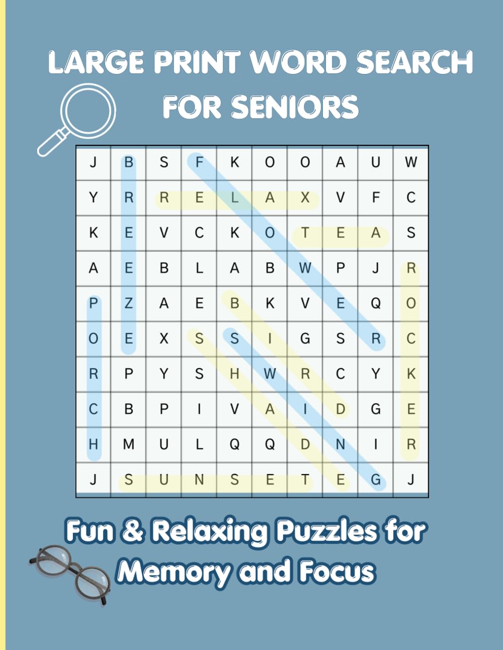 Large Print Word Search for Seniors: Fun and Relaxing Puzzles for Memory and Focus