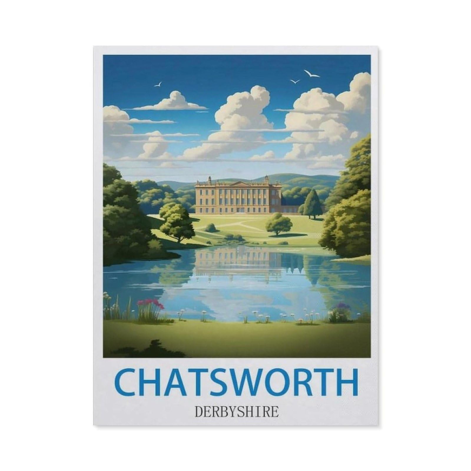 BEAYODKP 5D DIY Diamond Painting kit，Chatsworth Derbyshire（50x60cm）