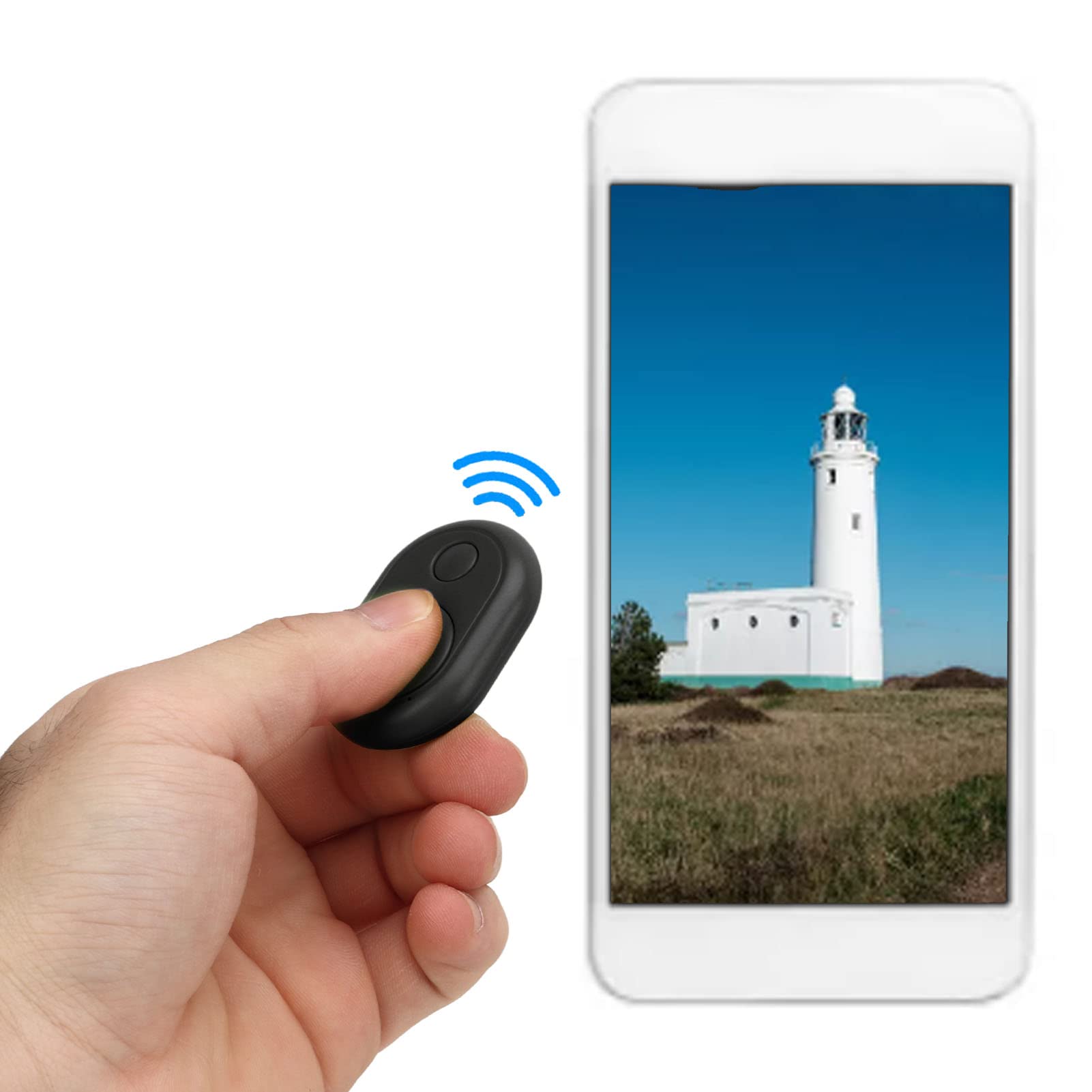 Bluetooth Page Turner Remote, Bezprzewodowy Pilot do Aparatu, Pilot do Aplikacji Bluetooth, Zdalna Migawka Aparatu Przycisk Selfie do Telefonów Komórkowych Tablety (Czarny)