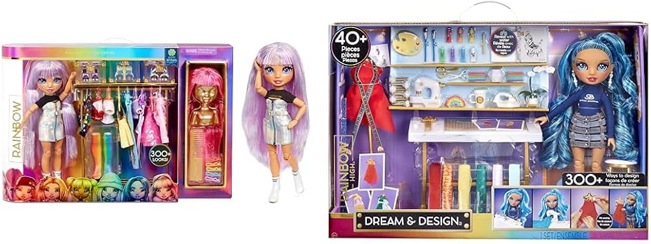Rainbow High Fashion Studio - Exclusive Doll With Clothing, Accessories & 2 Sparkly Wigs - Dream & Design Studio Playset