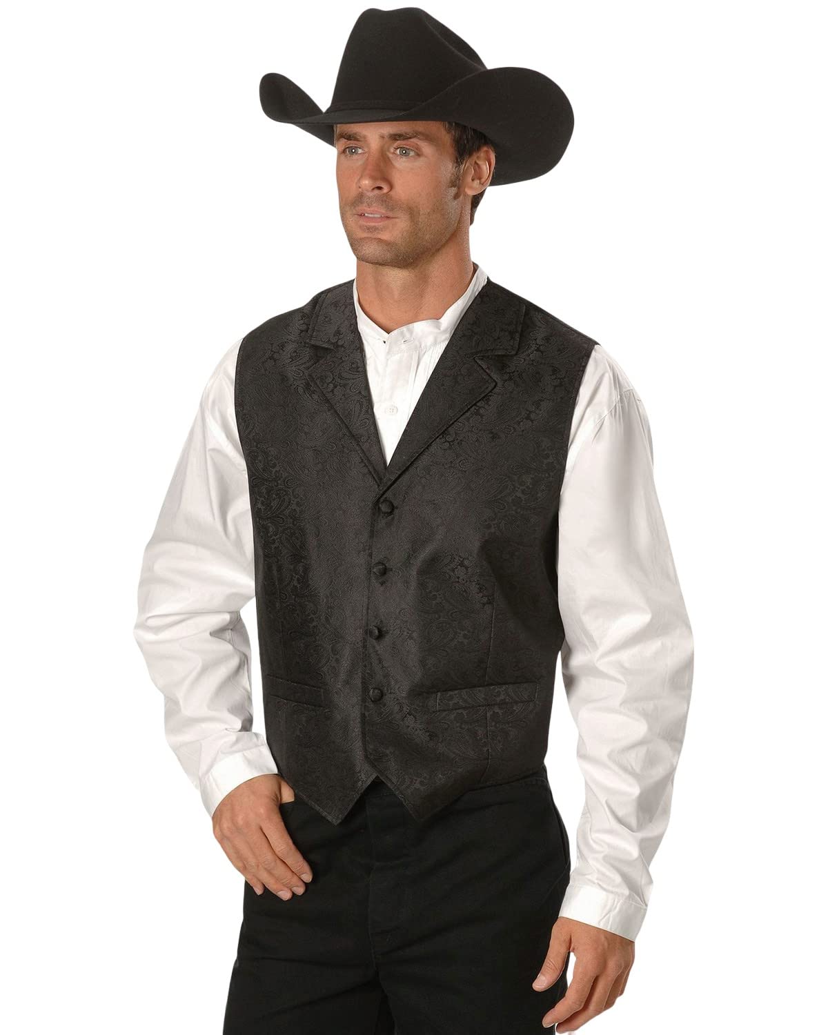 Black Classic Paisley Men's Vest RW093