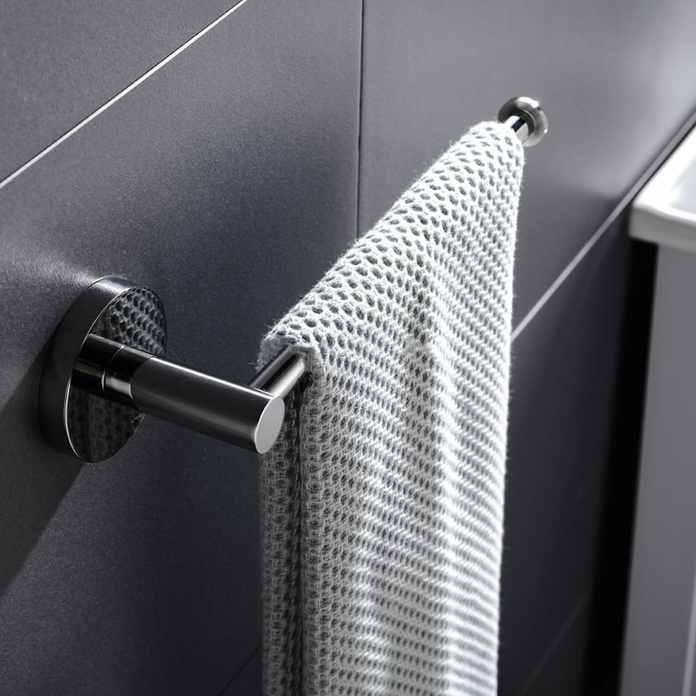Lot de 4 porte-serviettes ronds en acier inoxydable pour salle de bain