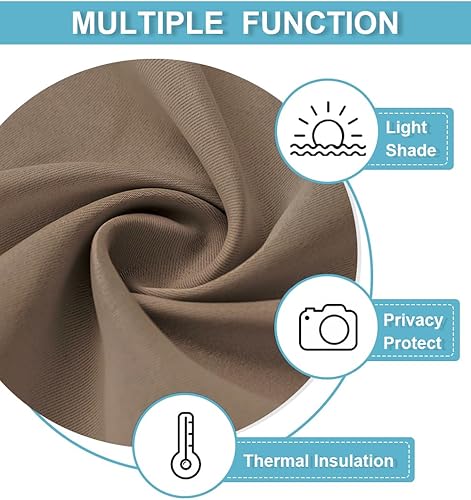 Miniatura 198 de RYB Home 2 paneles de cortinas de privacidad para puerta francesa, cortinas de oscurecimiento de habitación y cortinas con aislamiento térmico