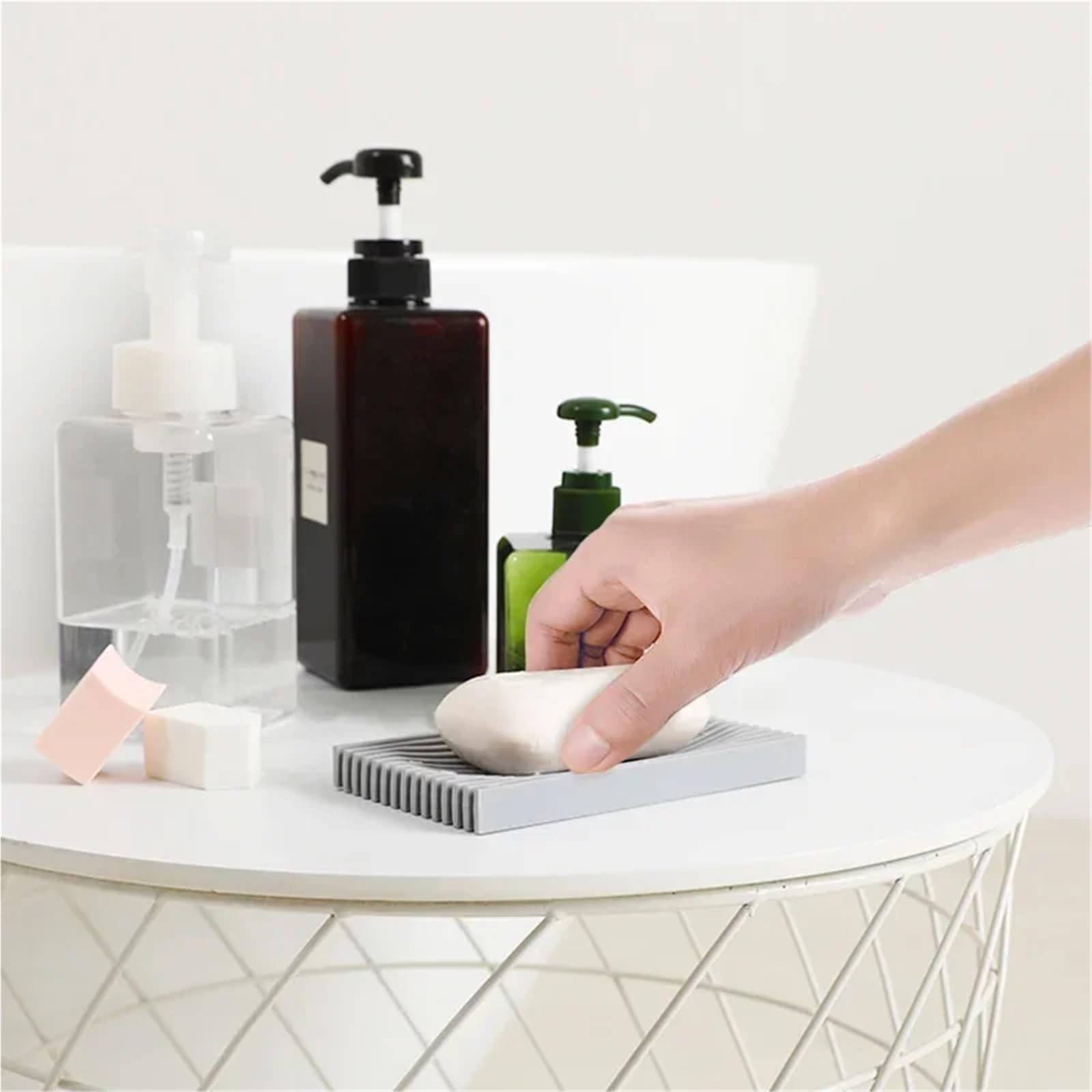 Jabonera Antideslizante, Caja de jabón Silicona con Forma Creativa Multicolor, Soporte Drenaje, Ducha baño Antideslizante, 3 uds(Mixed Color)