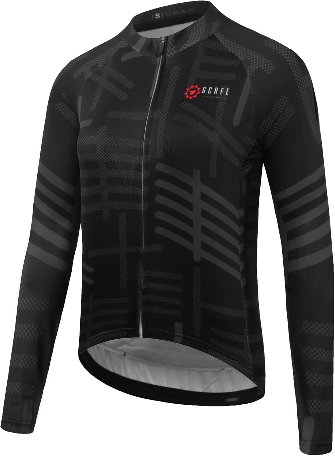 GCRFL Women's Cycling Jersey Long Sleeve Biking Cycling Shirt with 3+1 Zipper Pocket Breathable Quick Dry Bicycle Jersey - Image 2