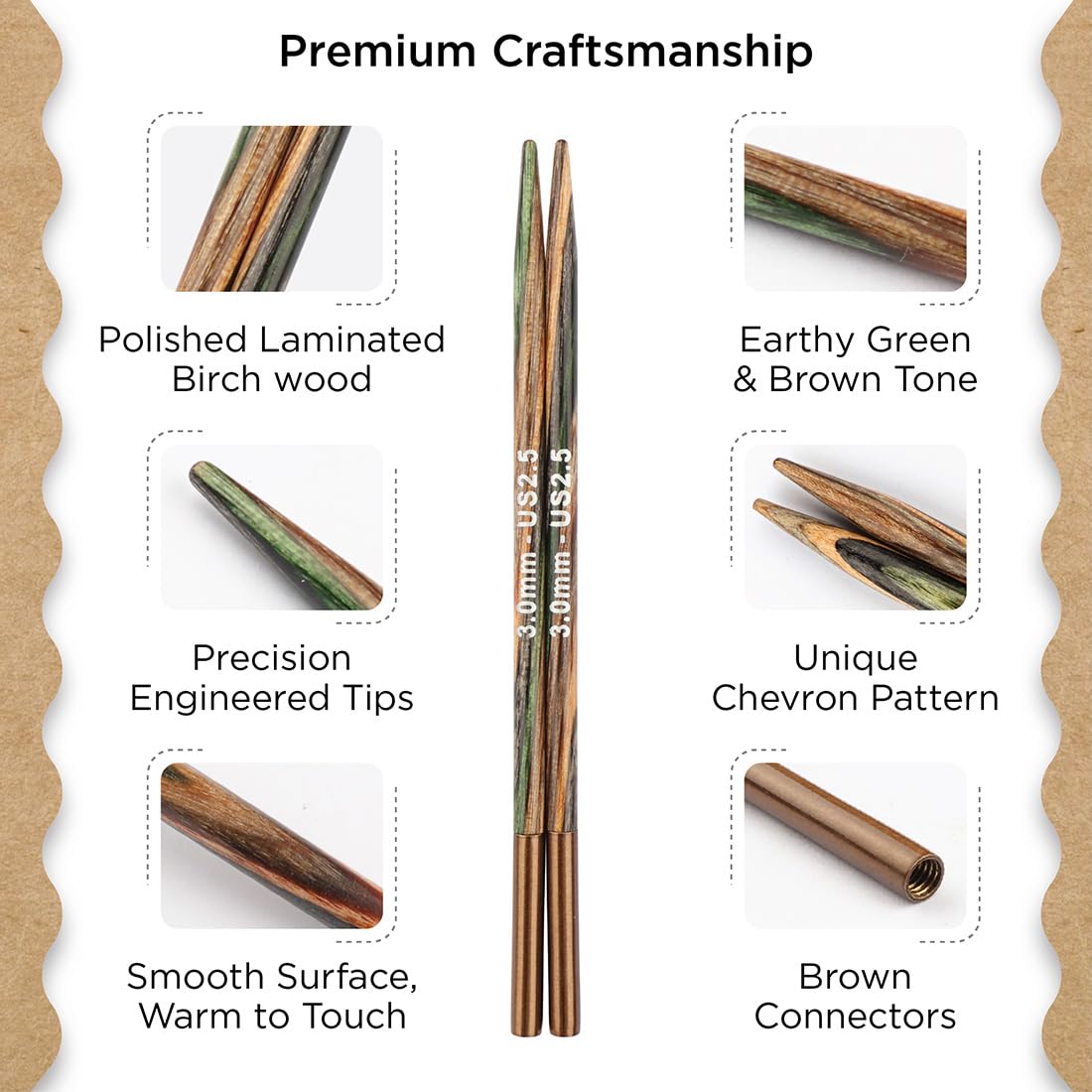 Knitter’s Pride Terra Grande Nadelsystem 13 cm – 14 Größen 3 mm bis 12 mm