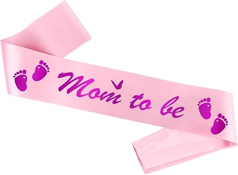OALCQ Pink Mommy To Be Sash For Baby Shower, Boy Or Girl Gender Reveal, New Mom Gifts