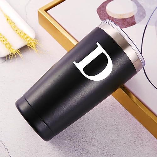 Miniatura 3 de Vaso con inicial personalizado, con monograma, D. Vaso con inicial único, regalos para hombres y mujeres, regalos novedosos para cumpleaños,