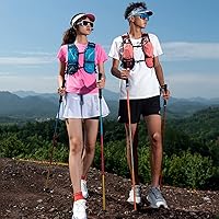 Vista 8 de AONIJIE Bastones de senderismo – 2 bastones de senderismo ultraligeros plegables de fibra de carbono con sistema antigolpes y bloqueo rápido