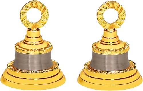 Campanas de latón chapado en plata de 2 pulgadas, decoración de Navidad, cascabel, cascabel, manualidades, decoración de Navidad, decoración