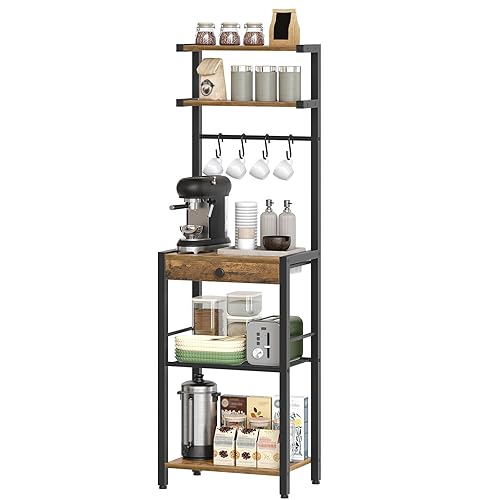 YATINEY Bakers Rack, 5-Tier Coffee Bar Station, Coffee Stand with
