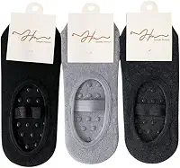 kit Meia Sapatilha para Yoga e Pilates Premium, Antiderrapante com Silicone, cores escuras