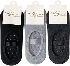 kit Meia Sapatilha para Yoga e Pilates Premium, Antiderrapante com Silicone, cores escuras