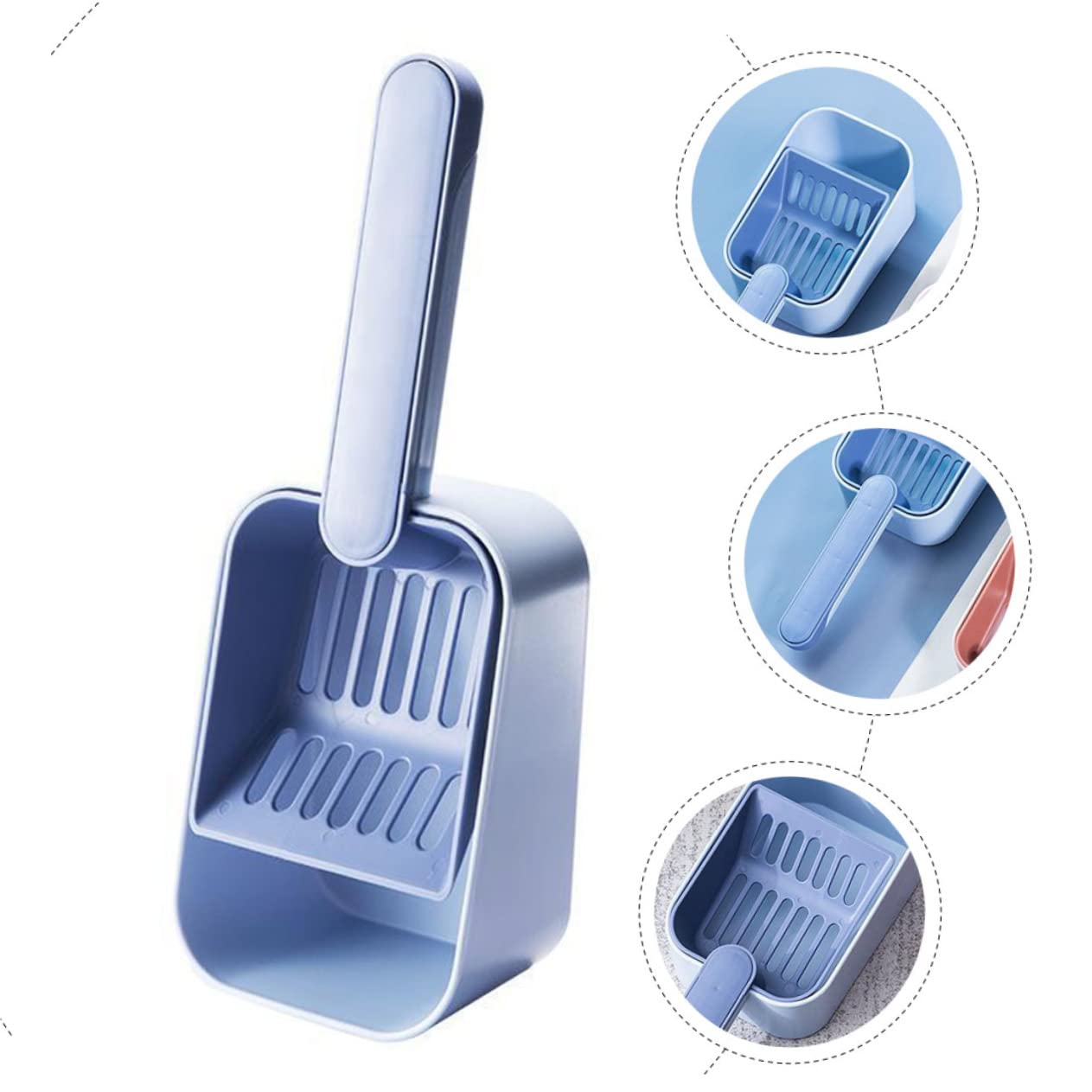 Pala para Arena de Gatos, Herramienta Multifuncional for la Limpieza de excrementos Gato. Diseño ergonómico for facilitar en el hogar(Blue)