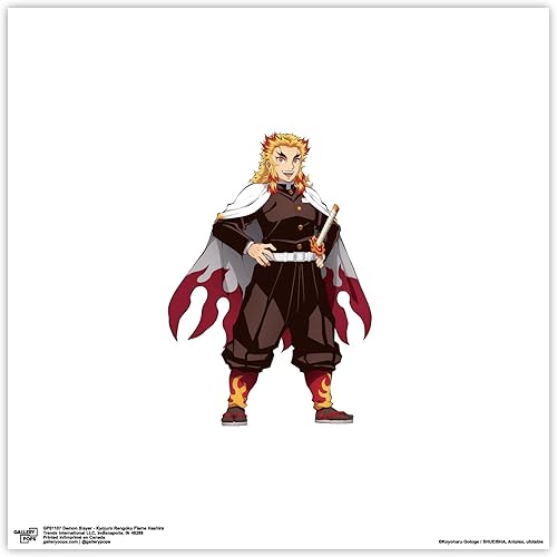 Trends International Gallery Pops Demon Slayer - Arte de pared Kyojuro Rengoku Flame Hashira, versión sin marco, 12 x 12 pulgadas
