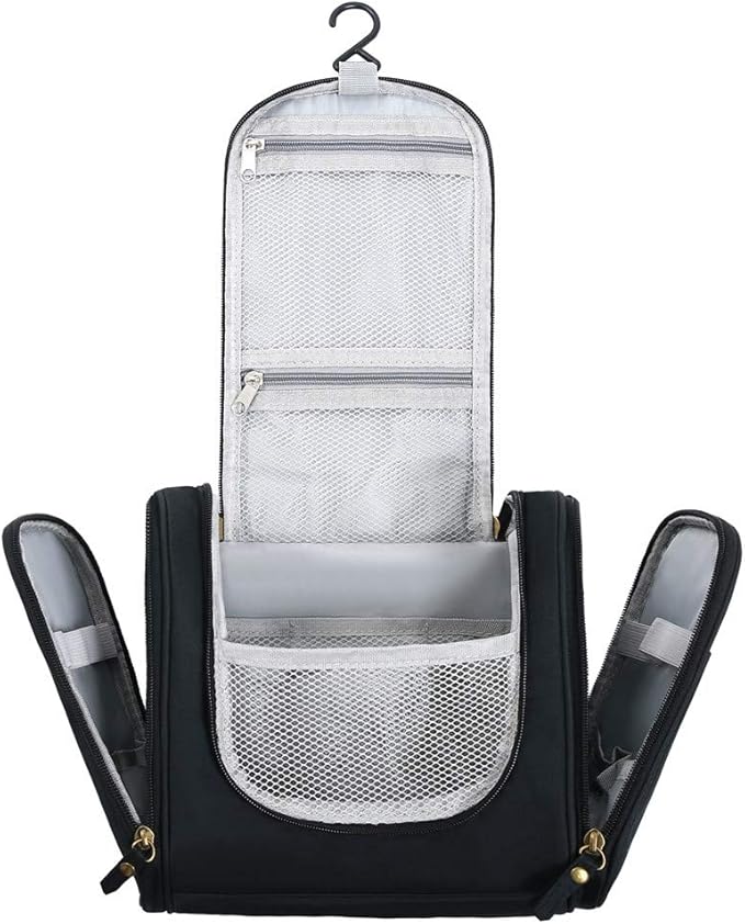 Bolsas de Aseo Cosmético Maquillaje Neceser de Viaje Organizador Accesorios para Mujer Hombre Kids Impermeable Lavado Colgante por CITÉTOILE (Negro)