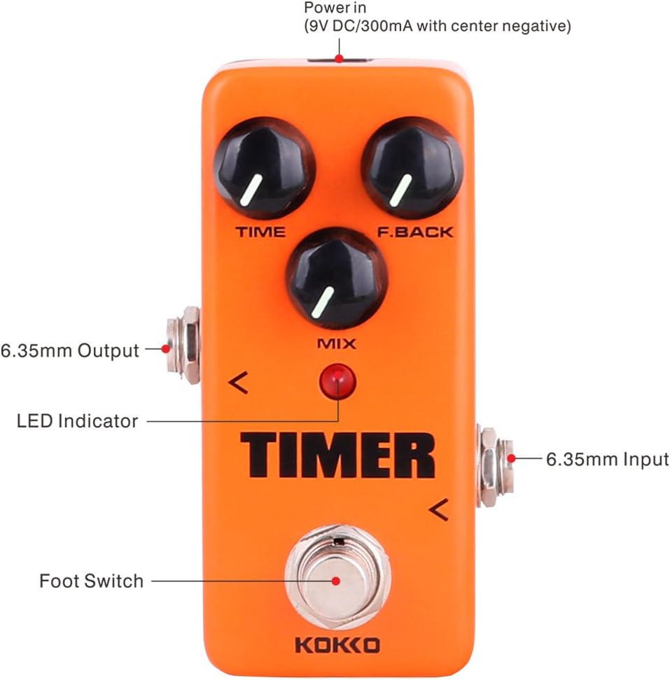 Guitar Mini Effects Pedal Timer - Digital Delay Effect Sound Processor Portable Accessory for Guitar and Bass, Exclude Power Adapter - FDD2