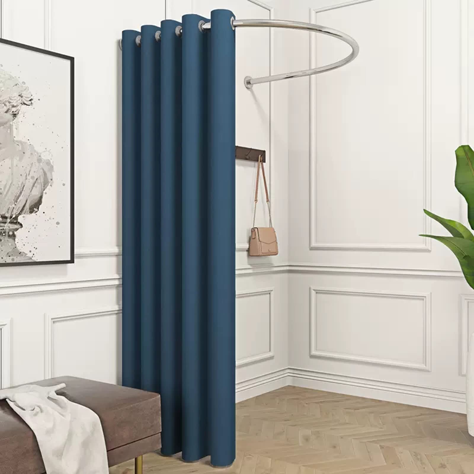 Cabine d'essayage en U pour créer un coin dressing privé au bureau