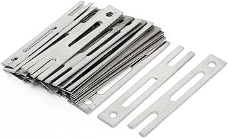 Aexit 65mmx11mm Stainless Hooks Steel Sliding Window Door Anti-Theft Security Over Door Hooks Plates 30pcs