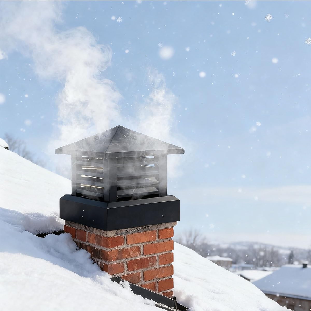Villa Sombrero De Chimenea De Aleación, Tapa De Chimenea Para Techo Cuadrado, Cubierta De Chimeneas Para Techo Exterior, Aumenta La Eficiencia(400 * 400mm/15.7 * 15.7in)