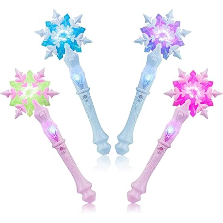 EnrichFun Frozen Snowflake Magic Wand Light-Up Toys for Girls