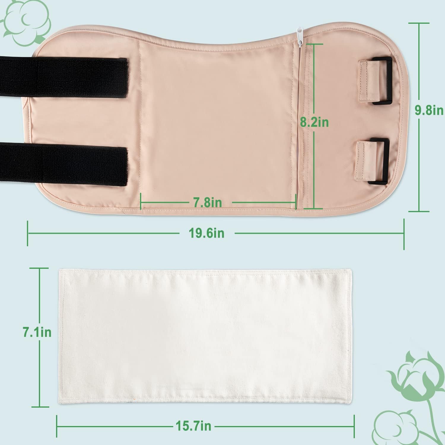 DEROWN Castor Oil Pack Wrap, Less Mess, Organic Cotton & Waterproof PUL, Reusable Massage Pack Kit with Anti Leak Design - Image 5