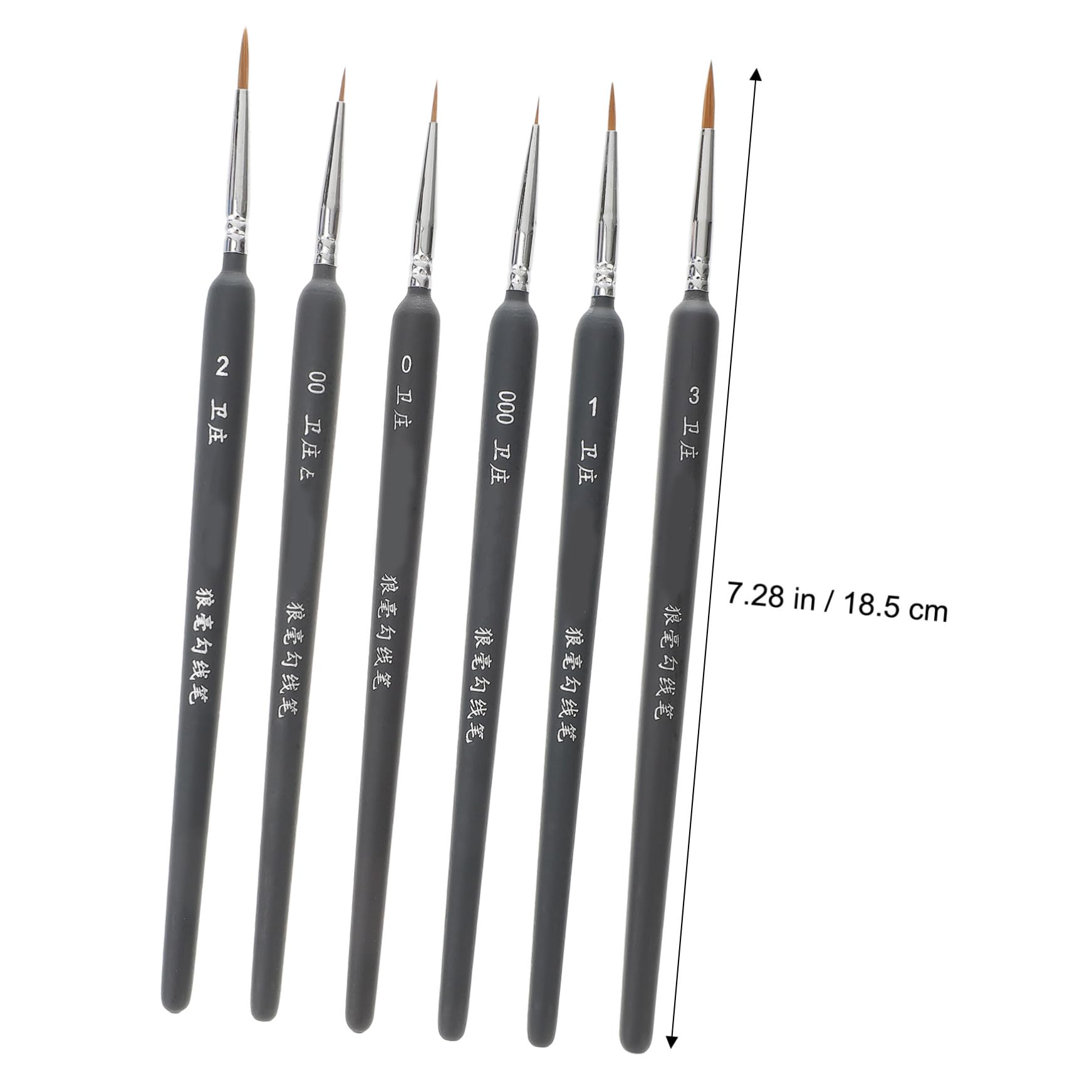 Set de 6 Pinceles de Acuarela Profesional Pelo de Comadreja, Accesorios de Pintura Fáciles de Limpiar para Adultos y Profesionales