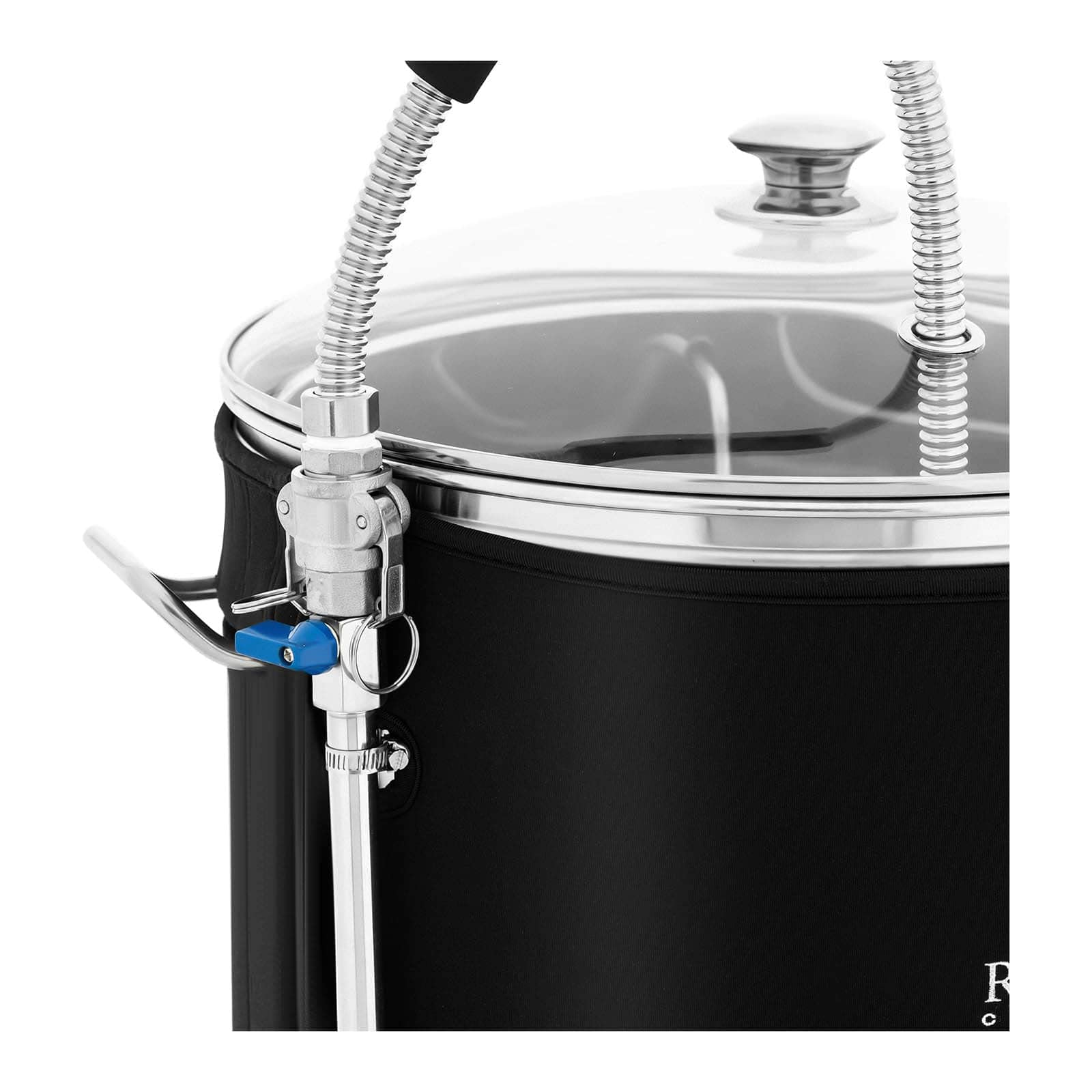 Royal Catering RCBM-60IN Cuve de Brassage avec Isolation 60 l 3000 W 10-100 °C Acier Inoxydable Verre trempé Cuve de Brassage 30l Cuve de Brassage électrique