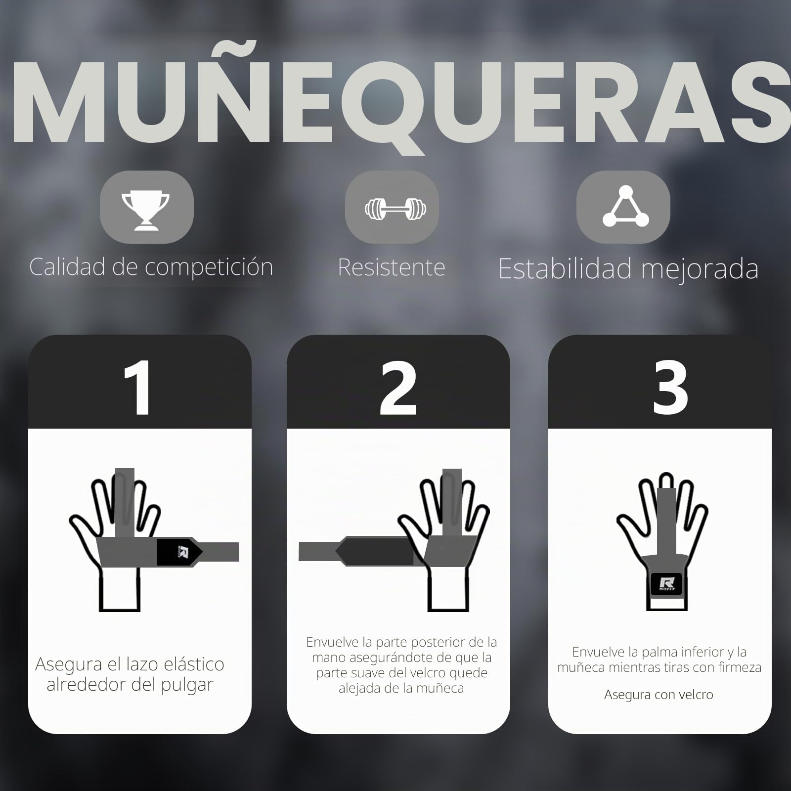 RitFit Correas de levantamiento + protector de muñeca para levantamiento de pesas, culturismo, MMA, levantamiento de potencia, entrenamiento de fuerza ~ hombres y mujeres