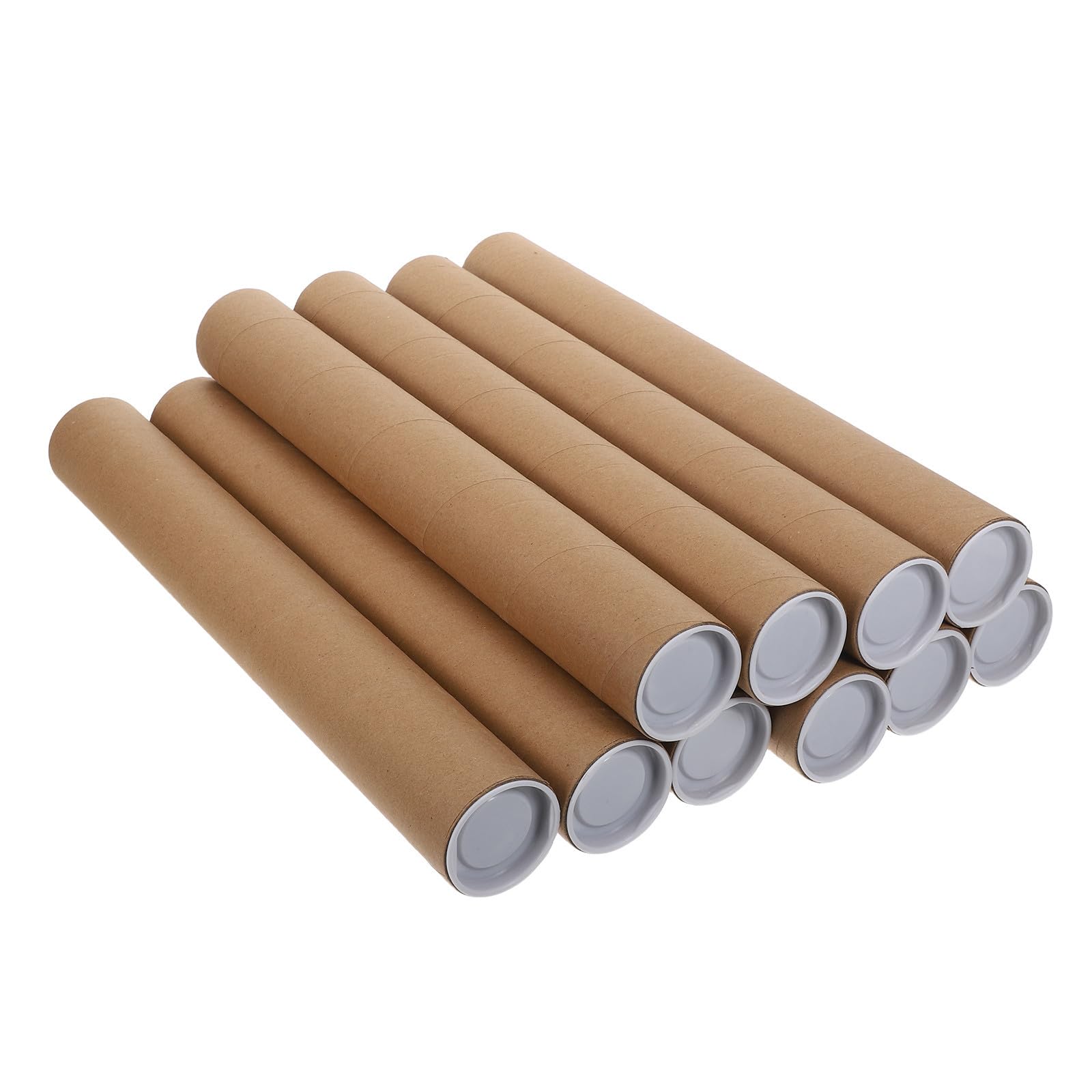 Runde Poster Versandhülsen Stabile Papierrollen 10 Stück aus Verstärktem Kraftpapier mit Deckel zum Sicheren Versenden von Postern und Dokumenten