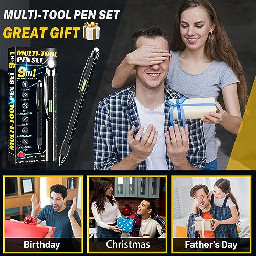 Novidade 9 em 1 canetas de presente para homens e mulheres, caneta multiferramenta EDC acessório exc