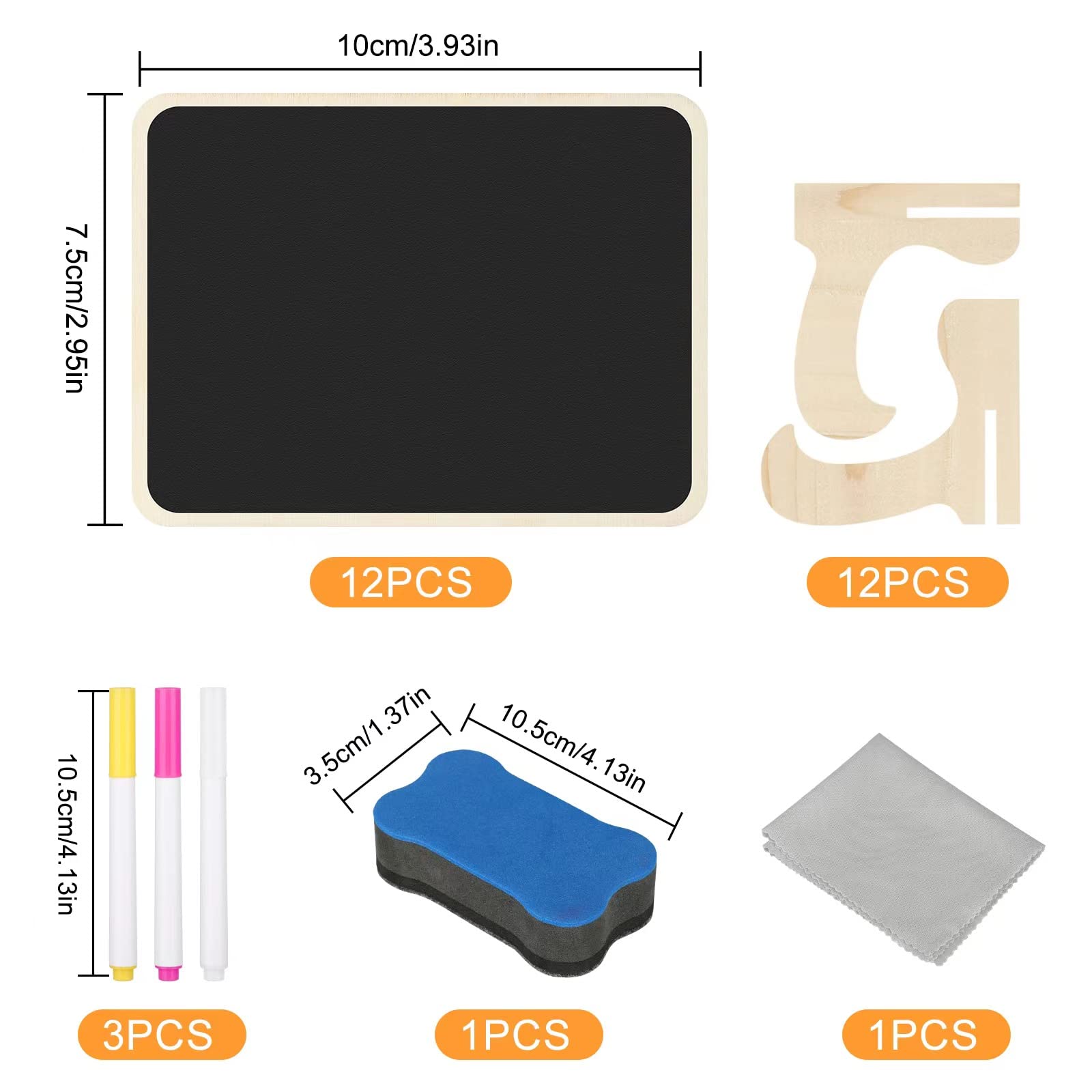 40 Mini Tableaux Noirs Effaçables 100x76mm - Étiquettes Prix Avec Marqueur Blanc