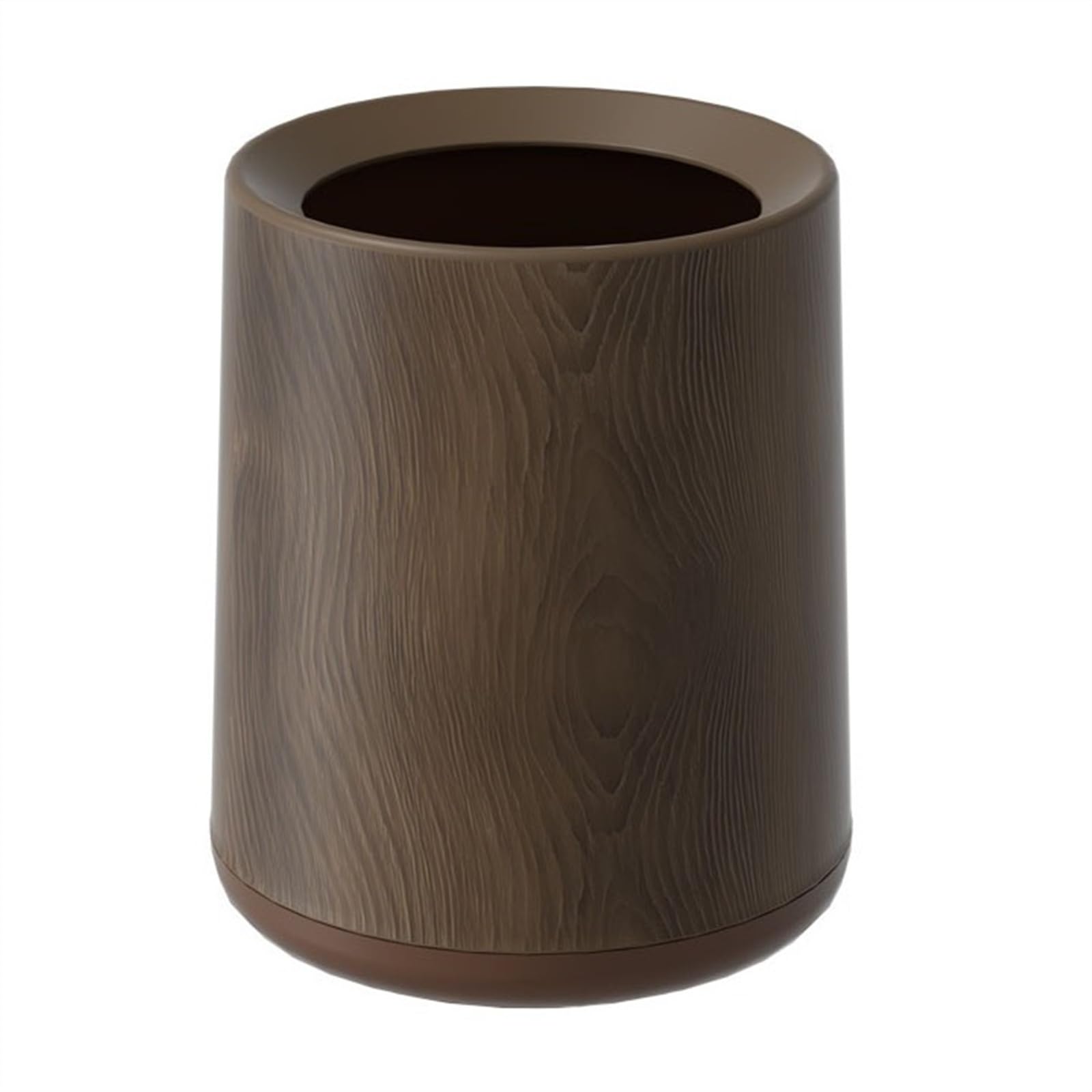 Cubierta de cocina Papelera retro de madera veteada sin tapa, papelera con parte superior abierta, escritorio redonda base y cubo revestimiento, for sala estar, dormitorio, oficina para Office