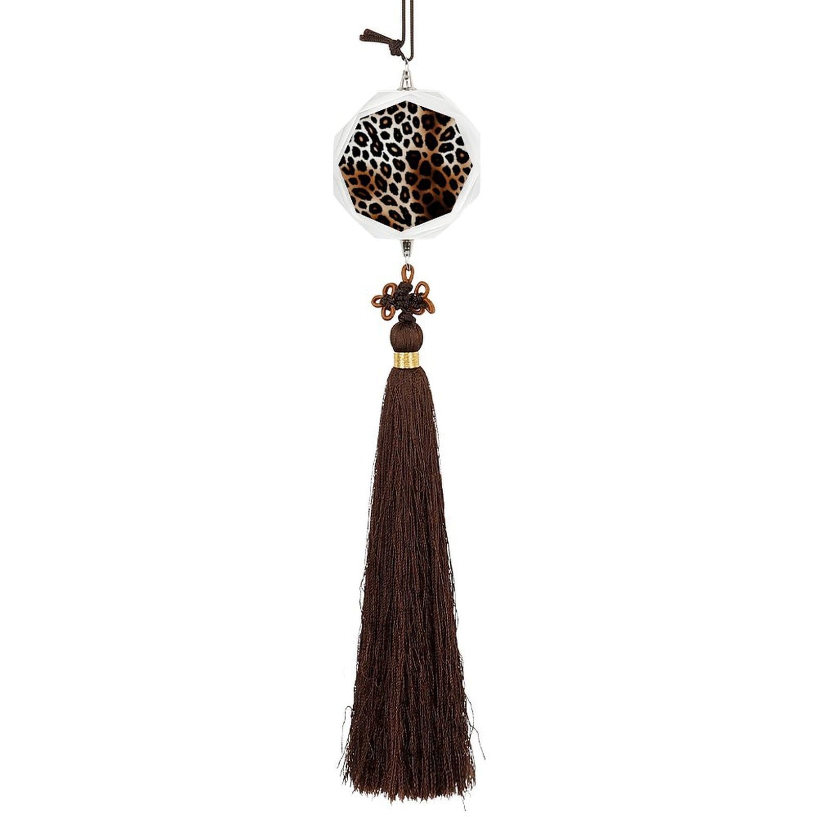 Crystal Car Pendant Charms Car Rear View Mirror Charms Leopard Print Car Hanging Interior Ornament Pendant Car Accessories for Women Men Car Interior Decor