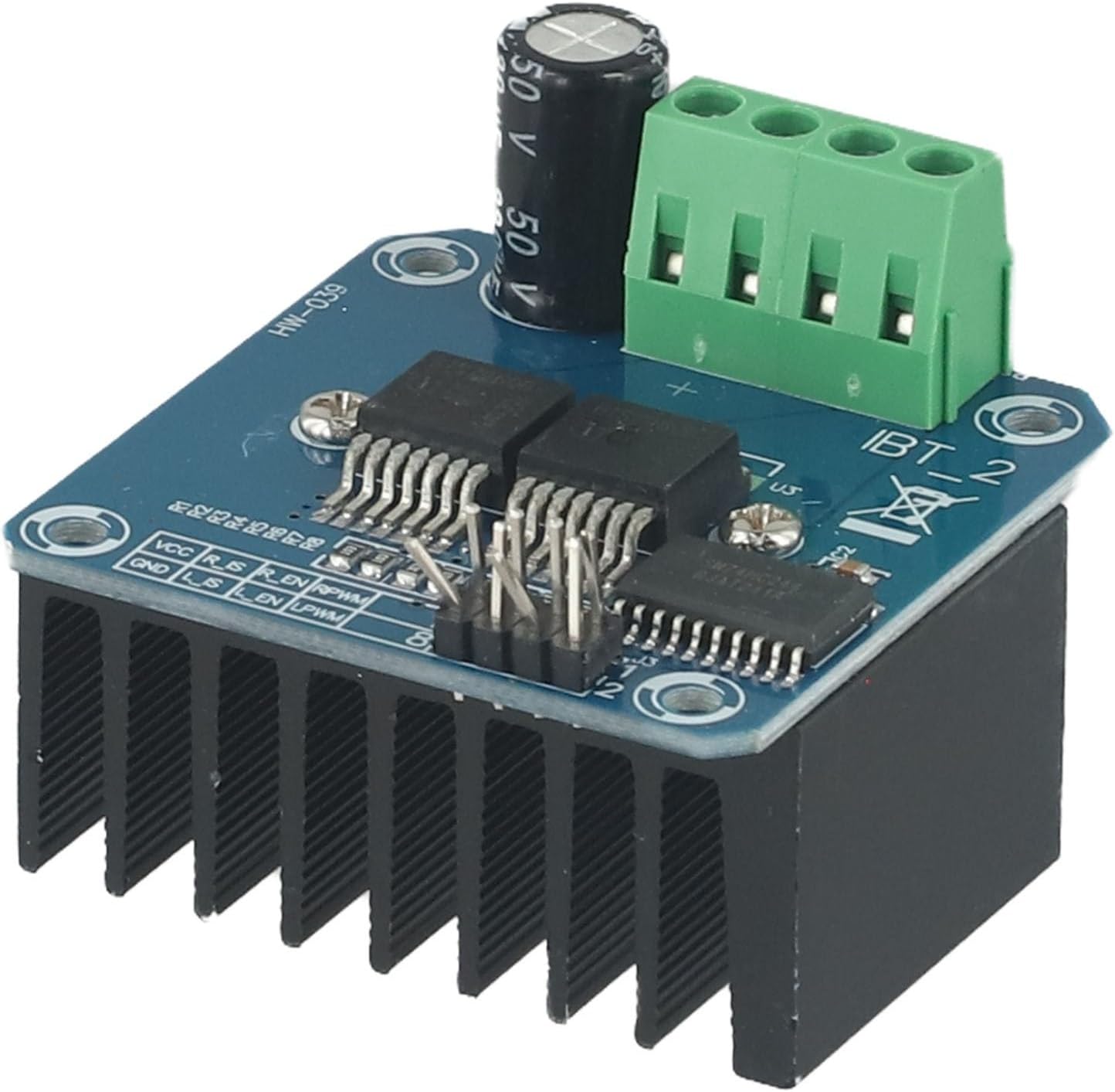 Double BTS7960 H Bridge Motor Driver Module with 43A Current Capability and 5V MCU Isolation for Smart Car Motor Applications