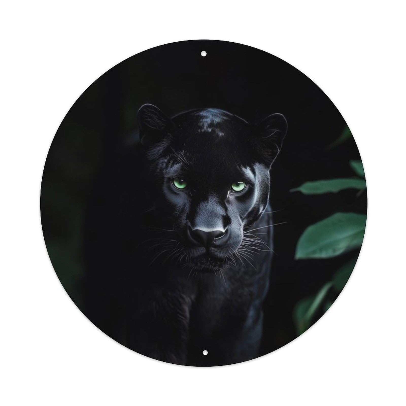 Animal Leopard in The Darkness Artwork Metal Tin Sign