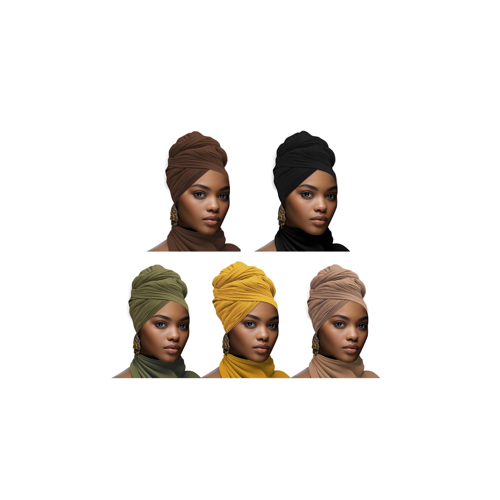 5PS Stretch African Head Wraps
