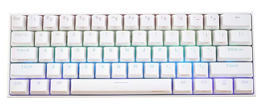 PC周辺機器 obins Anne pro 2 white brown Bluetooth Obinslab Anne Pro 2 61 klawiszy, mechaniczna klawiatura do