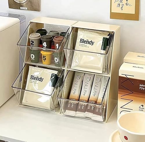 BILLION GOLD Versatile Detachable Tea Bag Holder, Transparent Coffee Station Organiser with 2 Tiers for Pods, Snacks, Sugar, and Tea Bags - Perfect Acrylic Storage for Kitchen, Home, and Office (White) - Image 6