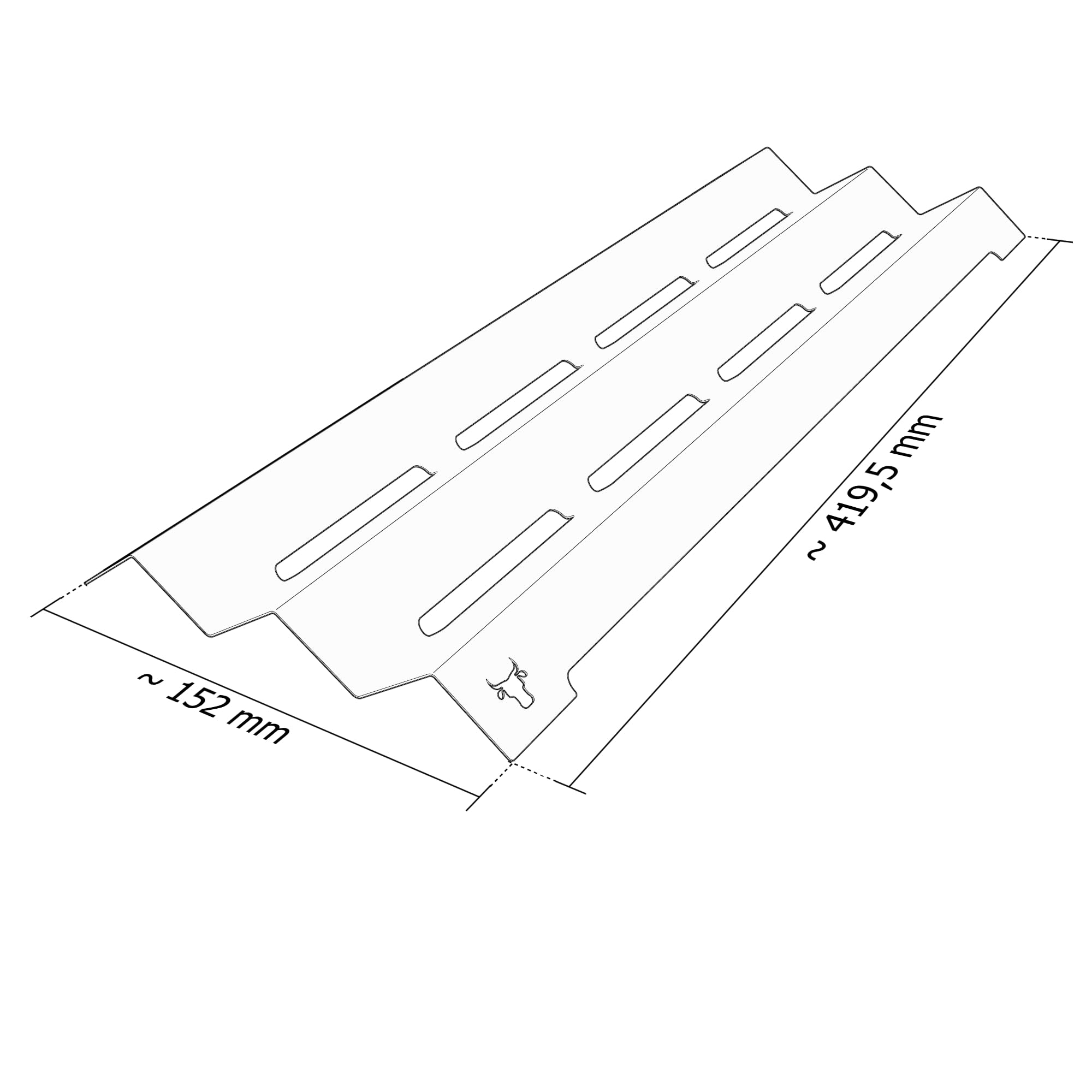 tuning-art GA20 Gasgrill Brennerabdeckung Edelstahl kompatibel mit Napoleon LEX485 | LEX605 | LEX730 | Brennerschutz | Passgenau, Farbe:4er Set Matt Bulle