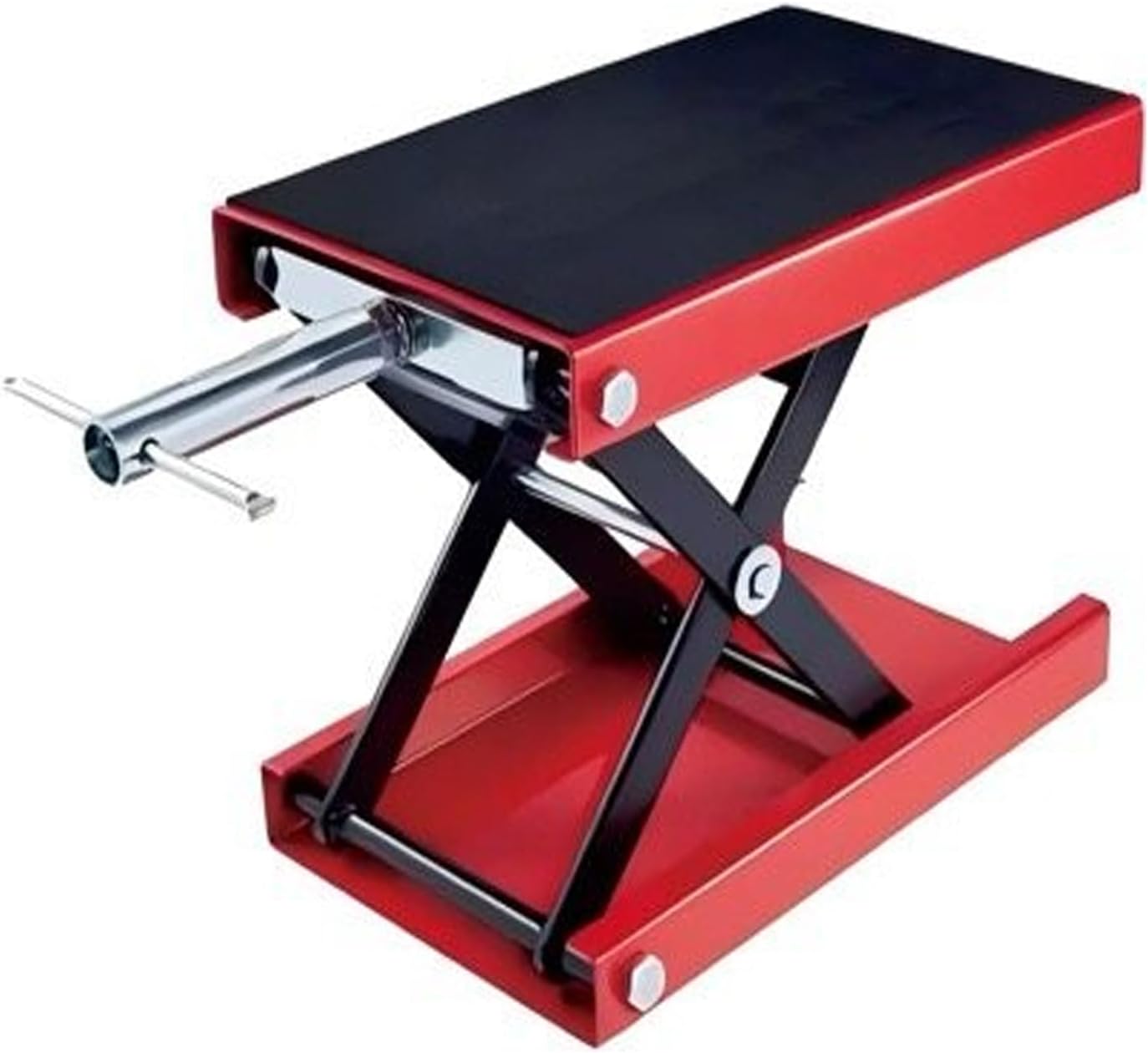 500KG Motorcycle Scissor Lift Jack, Heavy-Duty Jack Lift with Hand Crank, Adjustable Height (8.5–35cm) Paddock Stand for Workshop Garage Motorbike Maintenance