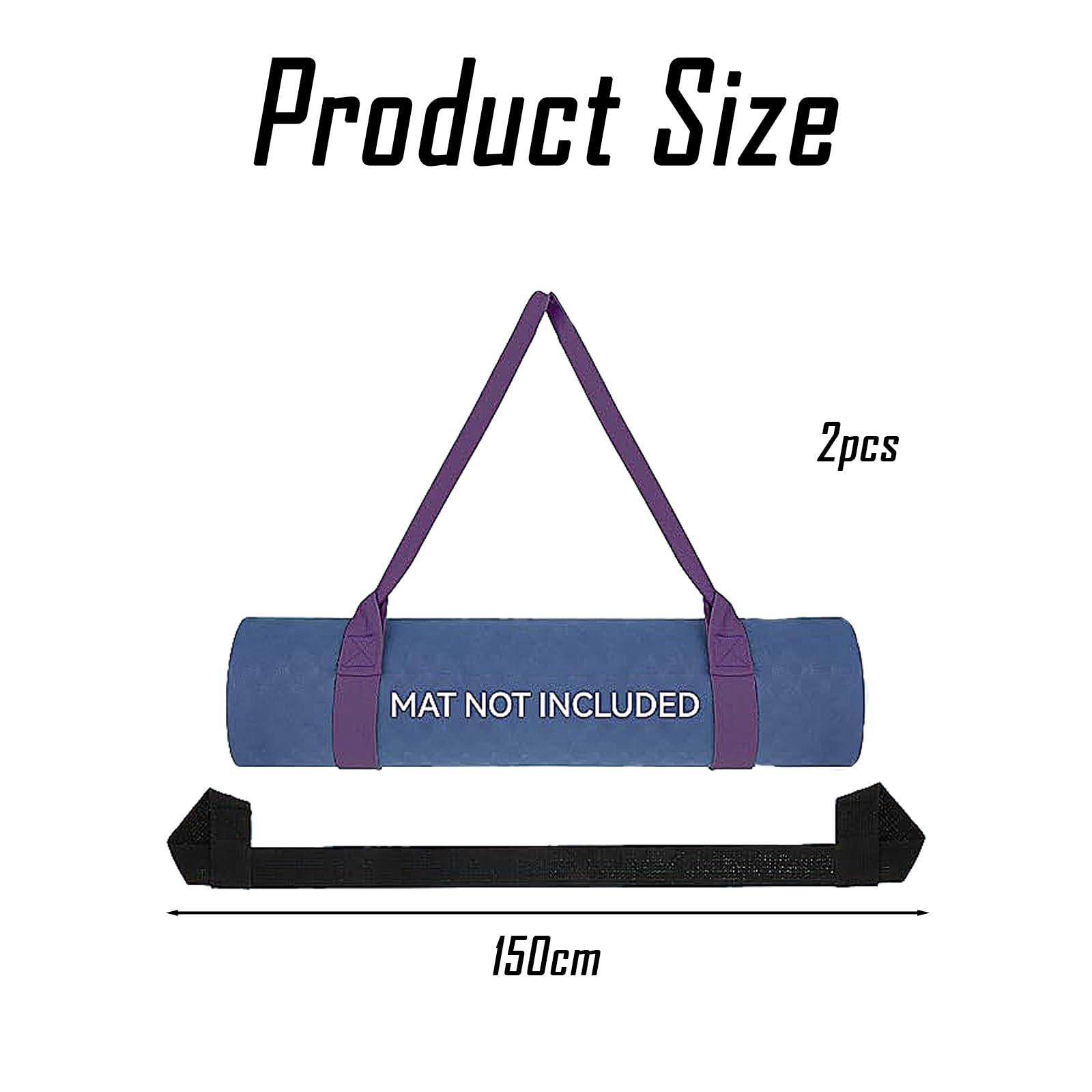 2 Stück Tragegurt Yogamatte,Verstellbare Yoga Gurt,Yogagurt,Baumwolle Yogamattenriemen Yogamatten Halteband,Strap,für Tragen,Verstauen und Organisieren von Gymnastikmatte,Sportmatte Aller Größen